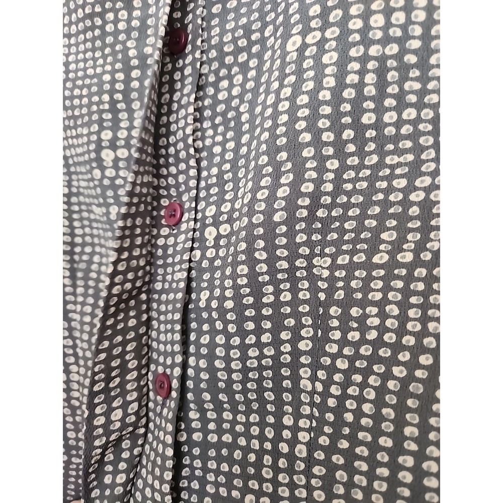 Vintage La Chine by Galinda Wang Womens 4 Chiffon Gray/Tan Long Sleeve Chic EUC - Picture 6 of 9